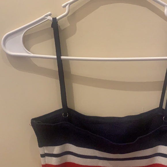 size US SMALL-  blue, white and red stripe tight mini dress - Picture 4 of 6